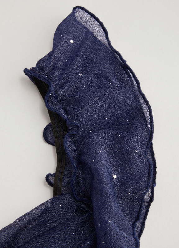 Elegant Sheath Square Neckline Navy Blue Chiffon Ruffles Prom Dresses Formal Dress C2733