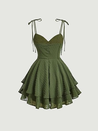 Robe de soirée courte à bretelles spaghetti en ligne A verte, tenue d'anniversaire C2048