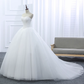 Vintage Ball Gown Strapless White Tulle Long Wedding Dresses B089