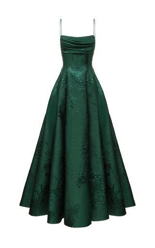 Sexy A Line Straps Green Lace Long Prom Dresses B778