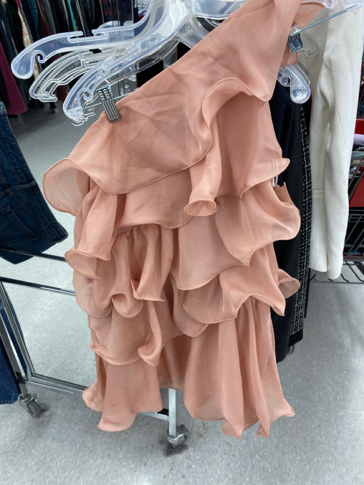 Robe de soirée Vintage en mousseline de soie rose, ligne A, asymétrique épaule dénudée, tenues de 18e anniversaire, C1123