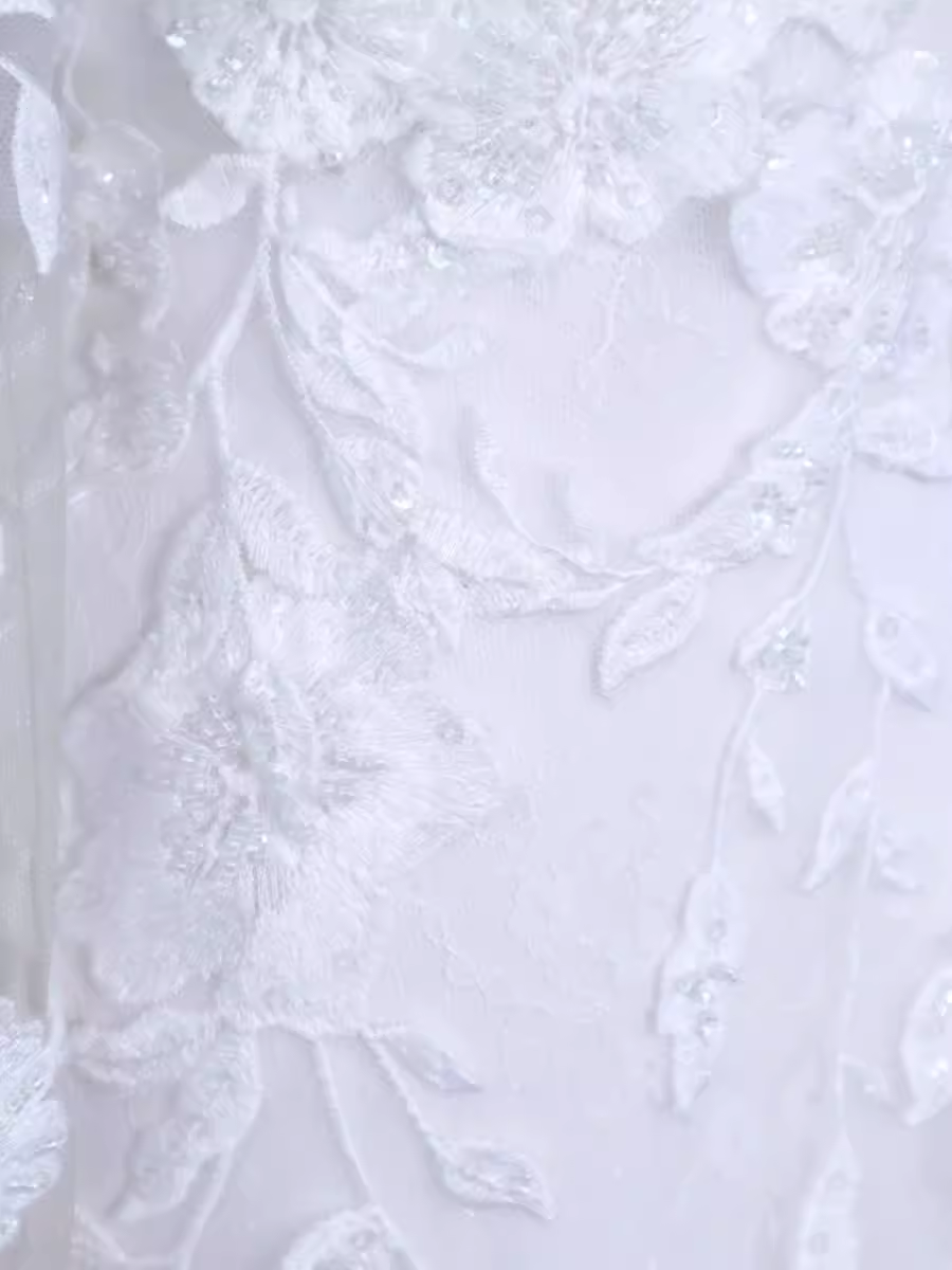 Fairytale Mermaid Off The Shoulder Long Sleeves Lace Wedding Dresses C1233