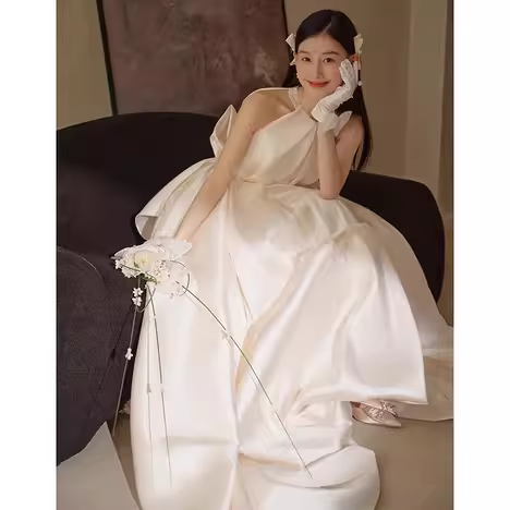 Robe de bal Vintage robes de mariée en Satin blanc C130