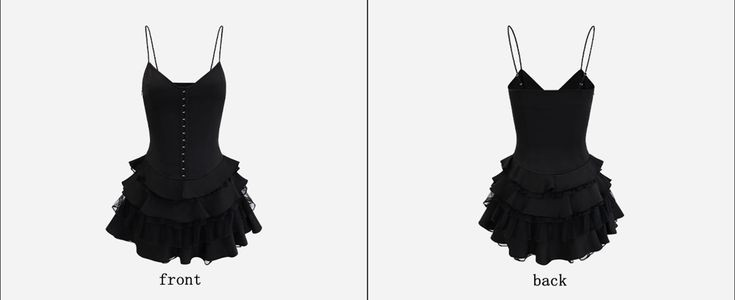 Corset noir, jupe à plusieurs niveaux, robe de soirée, robe de soirée, C1332