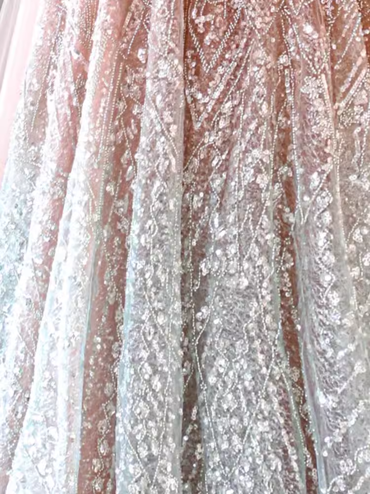 Sexy A Line High Neckline Sequin Long Evening Dress Beads Prom Dress C1337