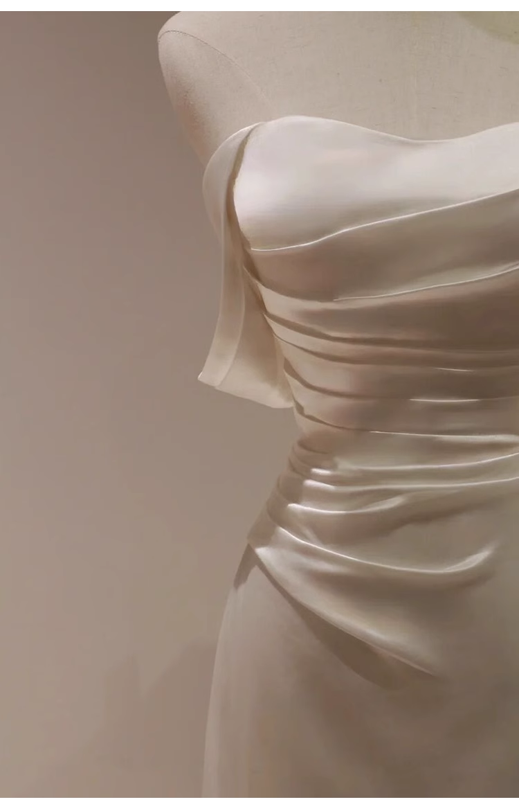 Sexy Sheath Off The Shoulder Short Sleeves Satin Long Wedding Dresses C1609