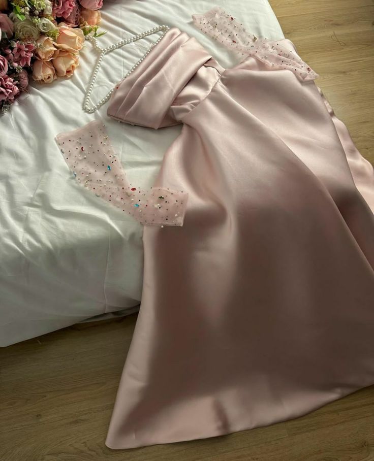 Modest A line Sweetheart Satin Pink Ruffles Long Prom Dress Evening Dresses C2008