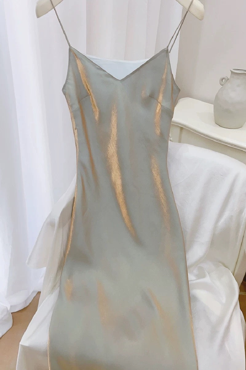 Superbe robe de soirée longue à bretelles spaghetti sirène C2412