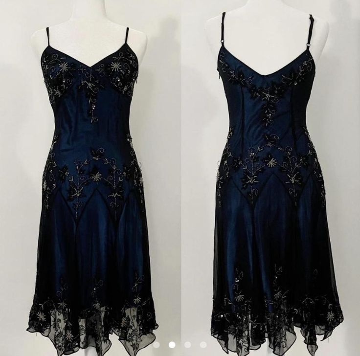 Robe de bal classique en mousseline noire à bretelles spaghetti et perles avec volants C2476