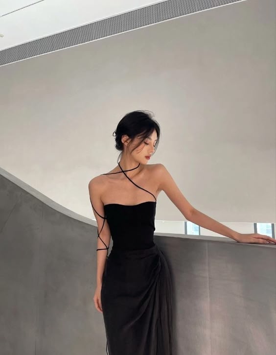 Pretty A line Strapless Black Satin Prom Dresses Evening Dress C2828