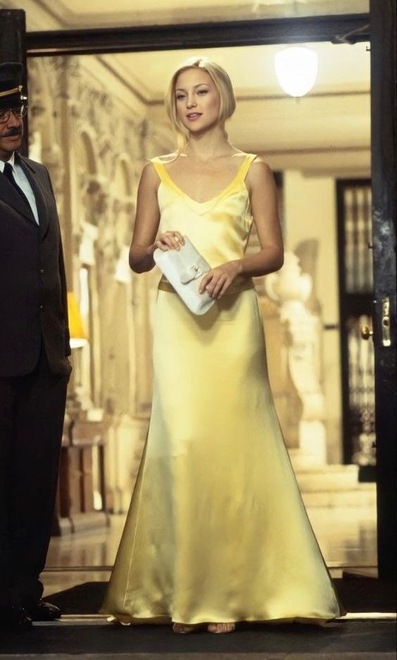 Modest Sheath Spaghetti Straps Yellow Satin Long Prom Dresses Evening Dress C2837