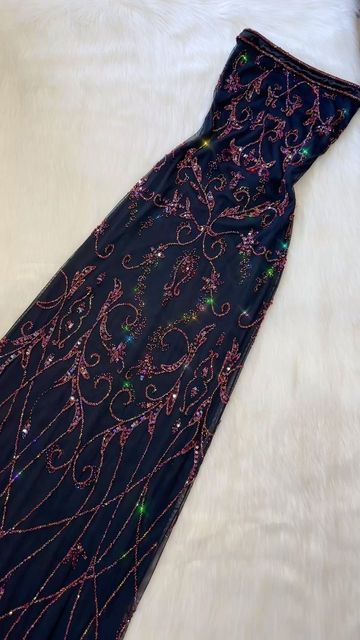 Gorgeous Sheath Strapless With Beads Long Tulle Prom Dresses Evening Dress C2993