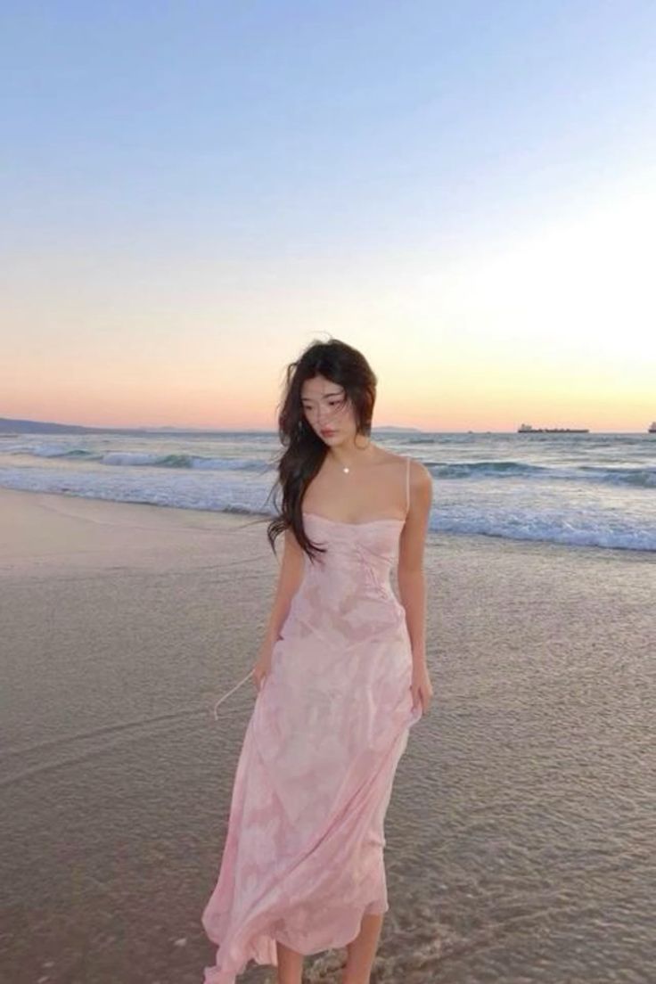 Elegant Sheath Spaghetti Straps Pink Lace Long Prom Dresses Evening Gowns C3022