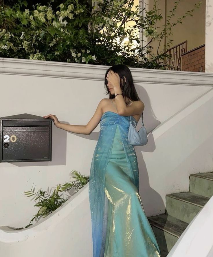 Vintage Sheath Halter Floor Length Prom Dresses Mint Green Evening Dress C3093