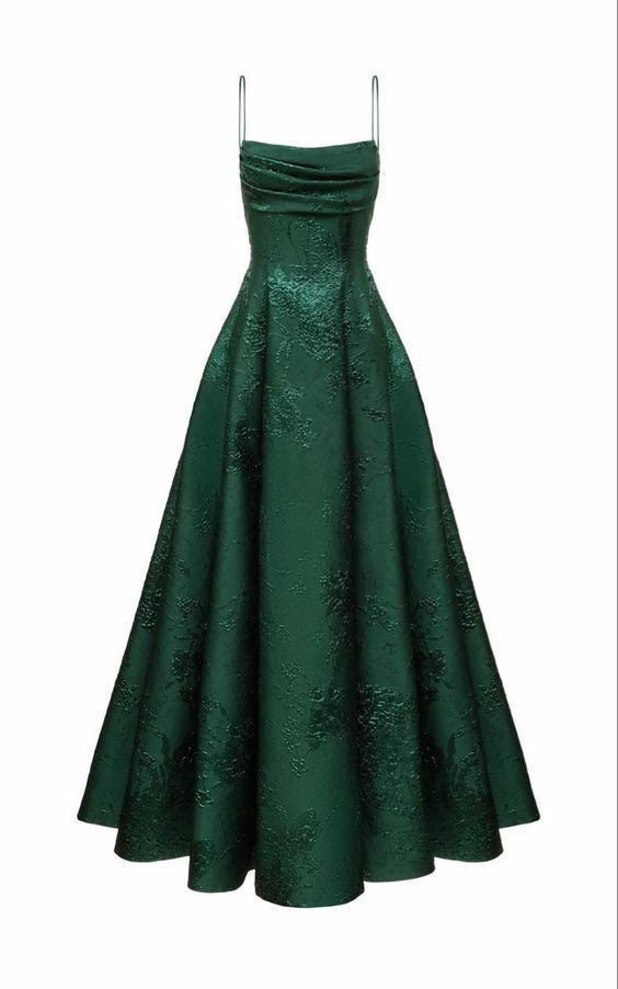 Robe de soirée longue élégante en satin vert foncé avec ligne A et dos nu C3134