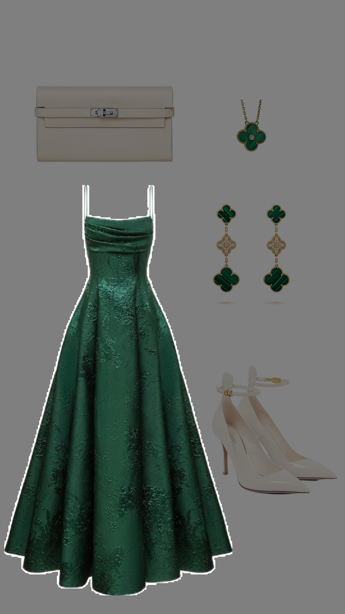 Robe de soirée longue élégante en satin vert foncé avec dos nu C3146