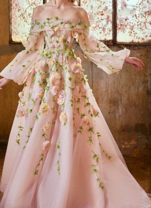 Robe de soirée élégante en tulle rose à épaules dénudées et manches longues, robe de bal, robe de soirée C3207