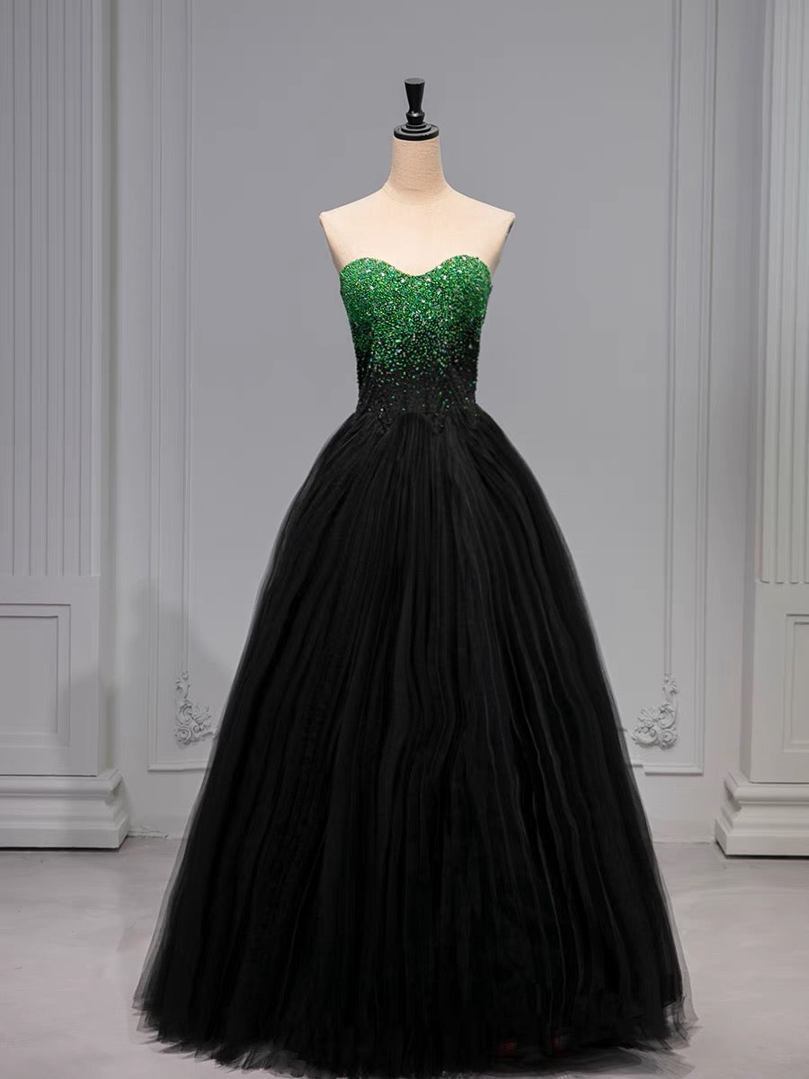 Pretty Ball Gown Sweetheart Tulle Long Black Ruffles Prom Dresses Swee BlingDress Pretty Ball Gown Sweetheart Tulle Long Black Ruffles Prom Dresses Swee BlingDress