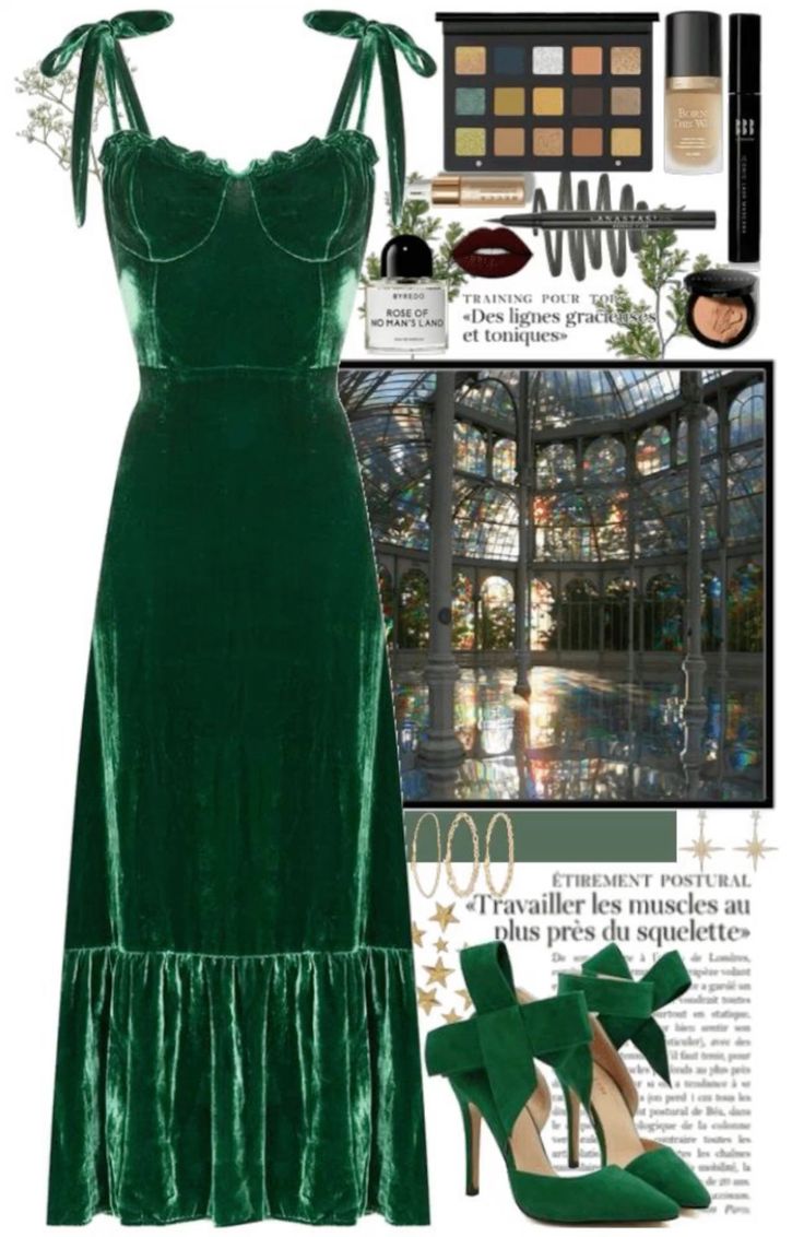 Pretty A line Spaghetti Straps Green Velvet Long Evening Dress Prom Dresses C3408