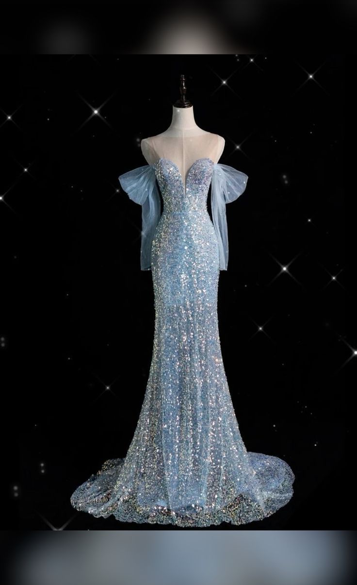 Pretty Mermaid Off The Shoulder Sequin Long Sleeves Evening Dress Prom Dresses C3421