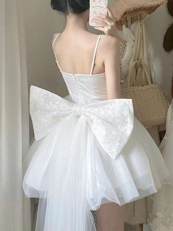 Cute A Line Spaghetti Straps Short White Homecoming Dress C348 BlingDress Cute A Line Spaghetti Straps Short White Homecoming Dress C348 BlingDress