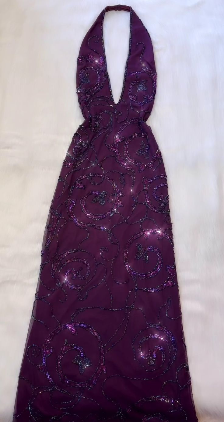 Pretty A Line Halter Sleeveless Grape Beads Long Prom Dress Evening Dresses C3726
