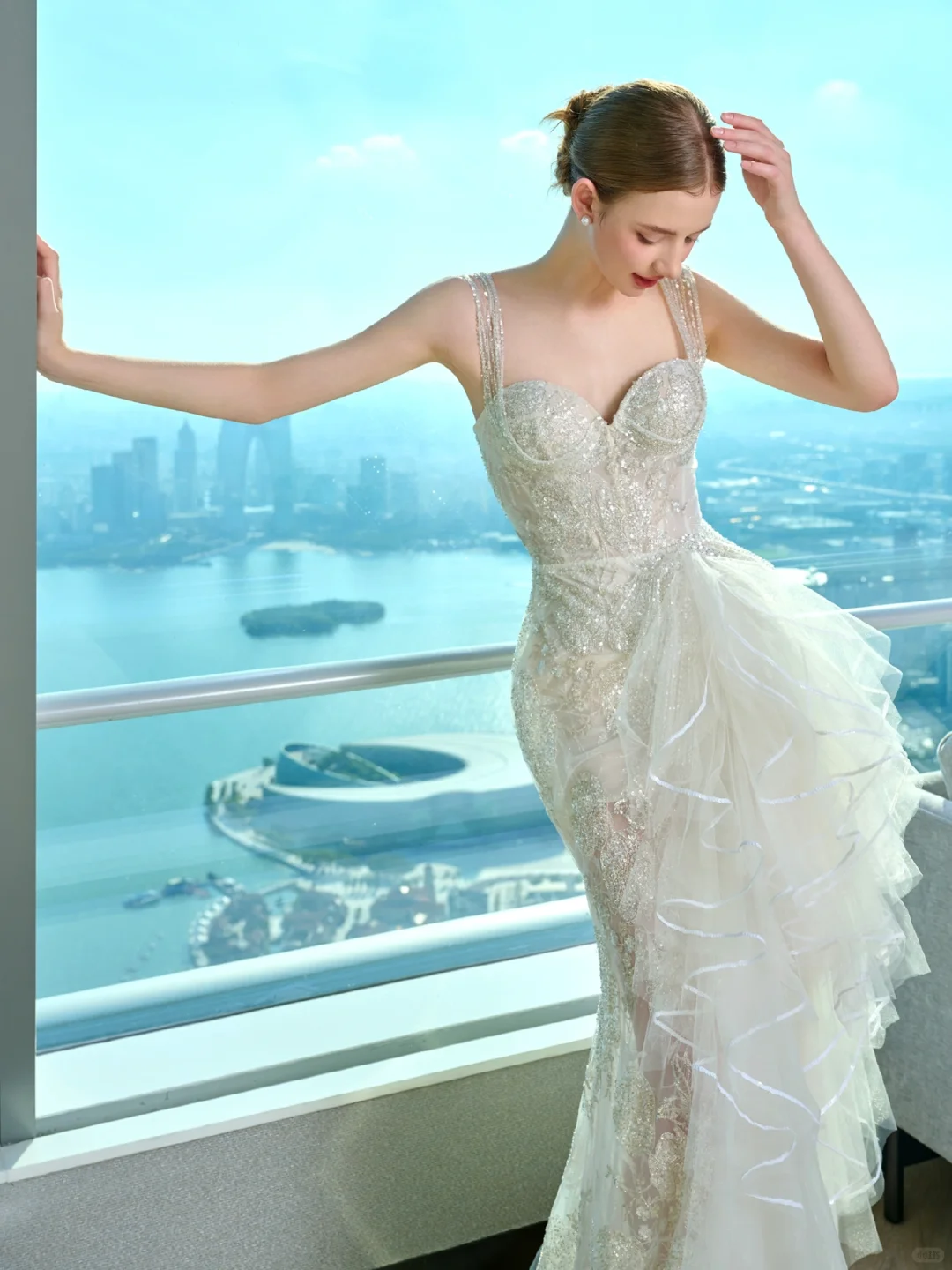 Dreamy Mermaid Sweetheart Lace Tulle Long Wedding Dresses C3945