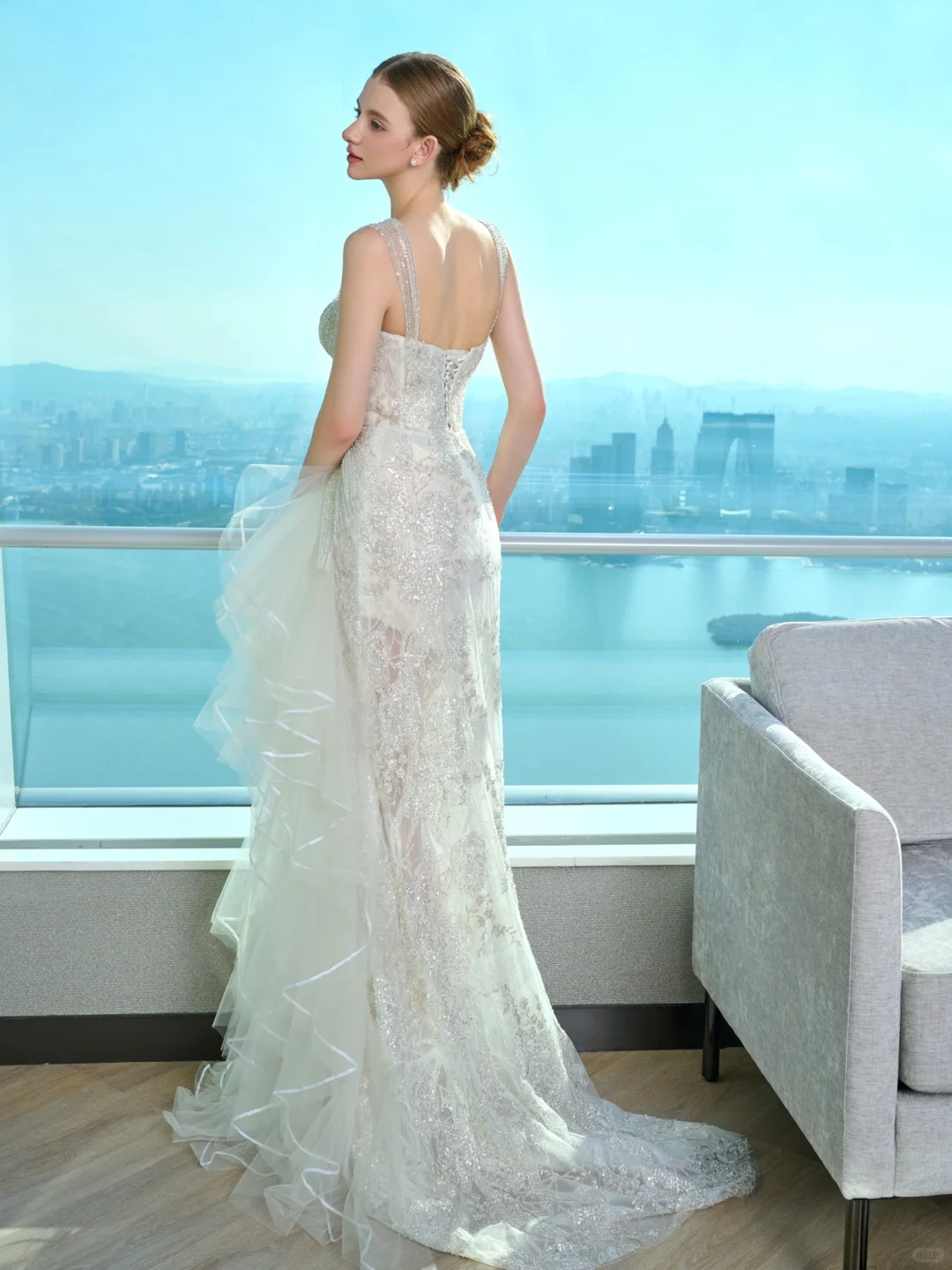 Dreamy Mermaid Sweetheart Lace Tulle Long Wedding Dresses C3945