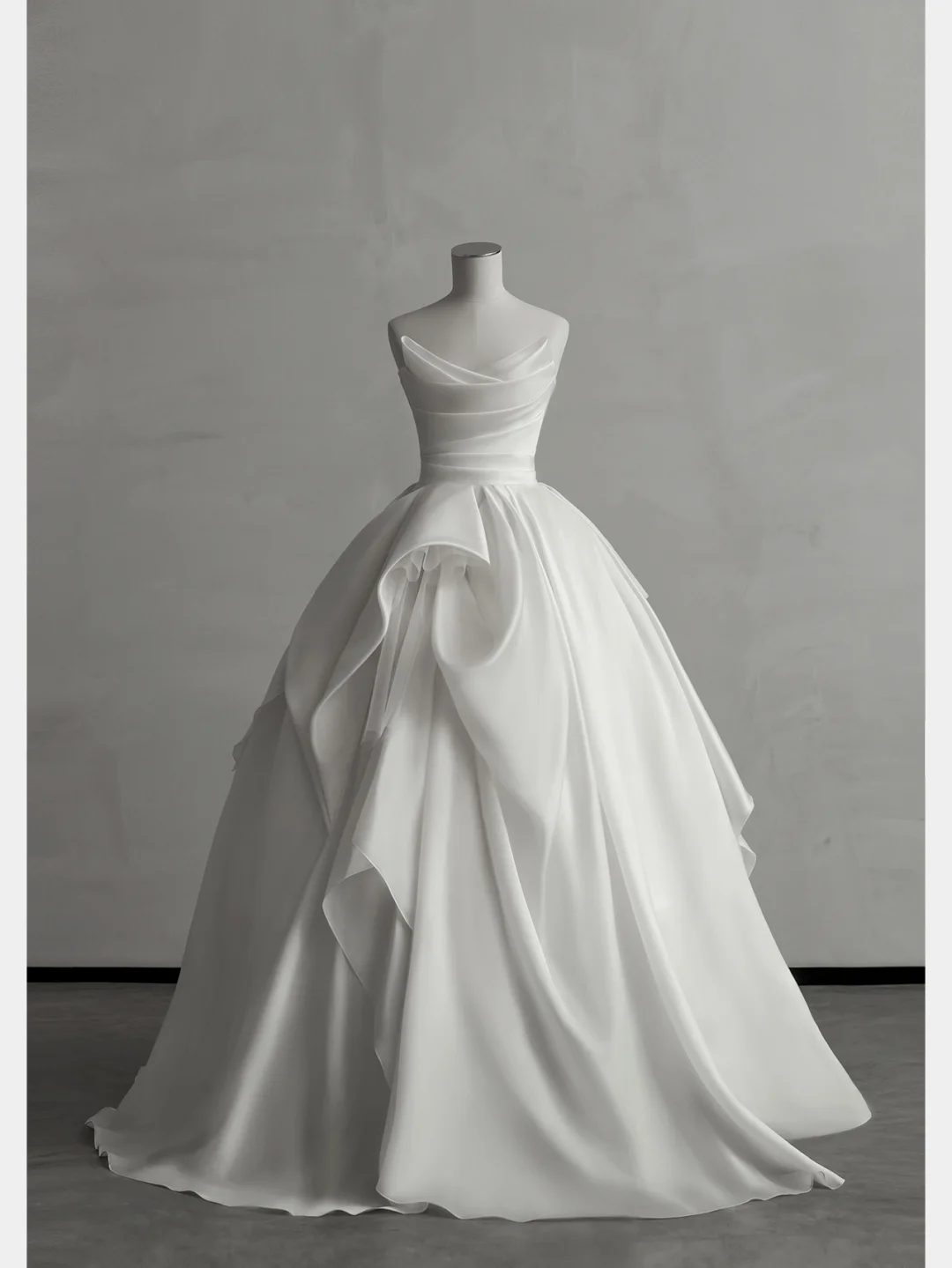Robe de mariée longue en satin blanc, élégante et bustier, C4178