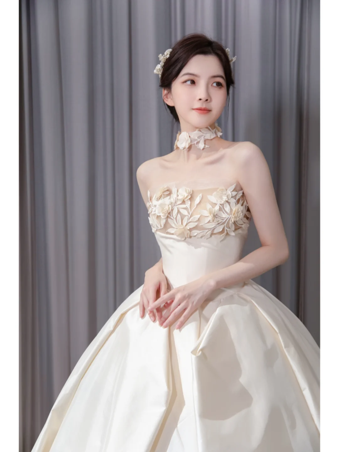 Robe de mariée longue en satin sans étoiles, robe de bal unique, C4192