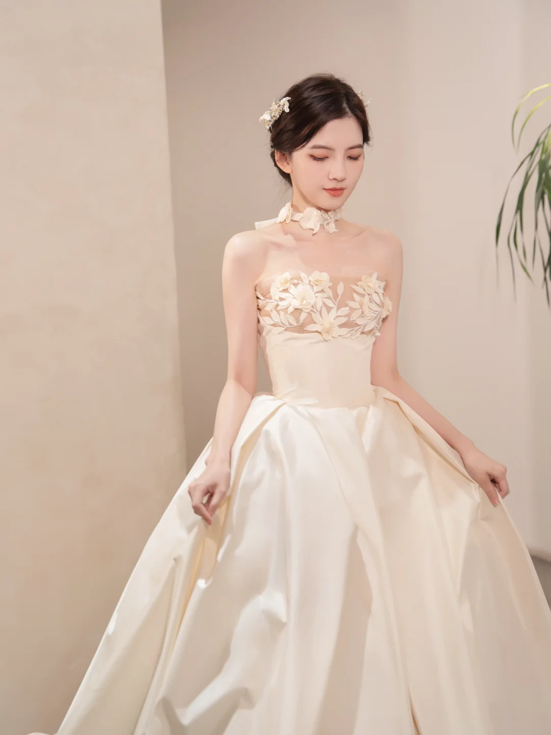 Robe de mariée longue en satin sans étoiles, robe de bal unique, C4192