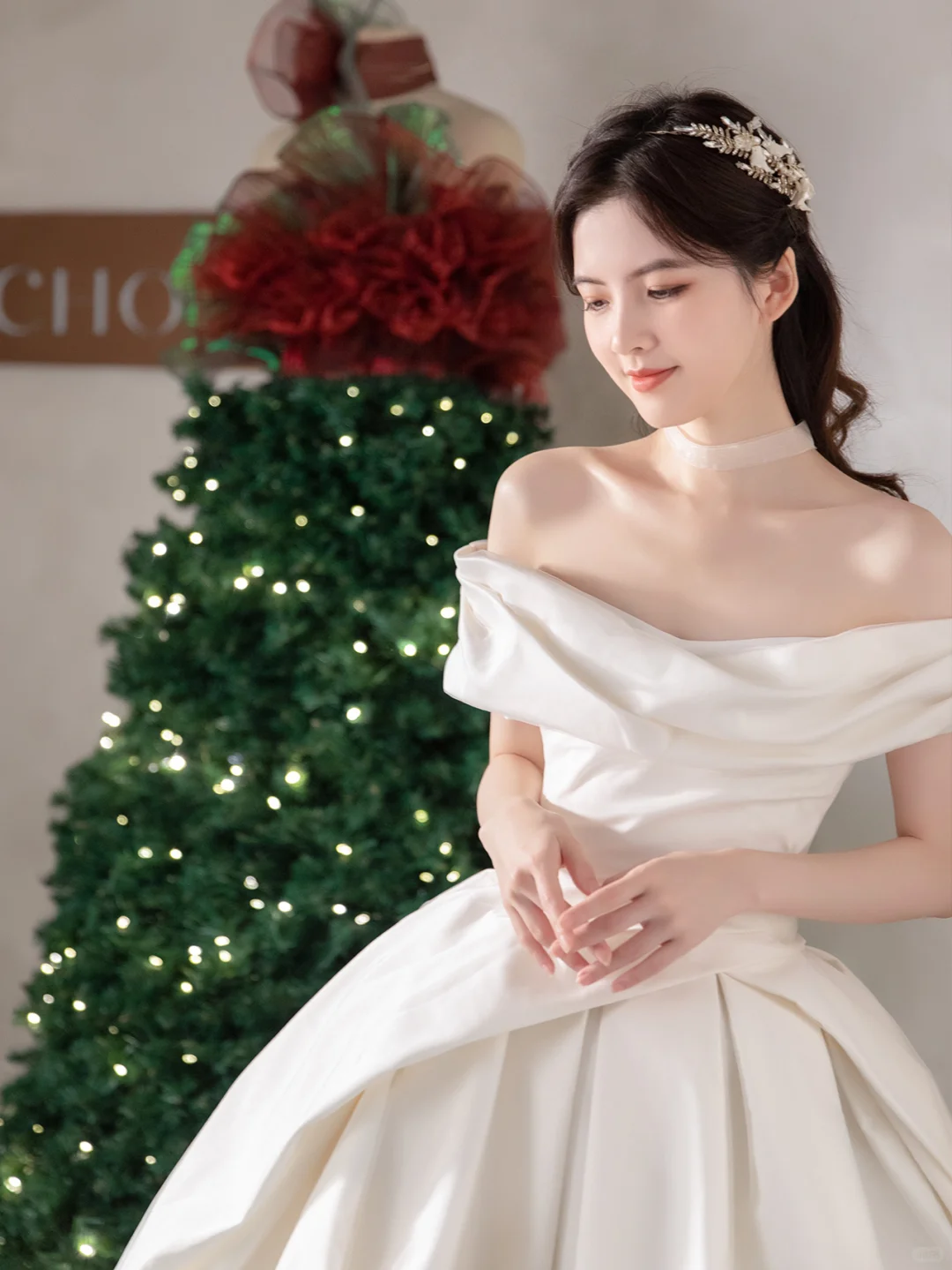 Robe de mariée longue en satin, simple et élégante, épaules dénudées, C4194
