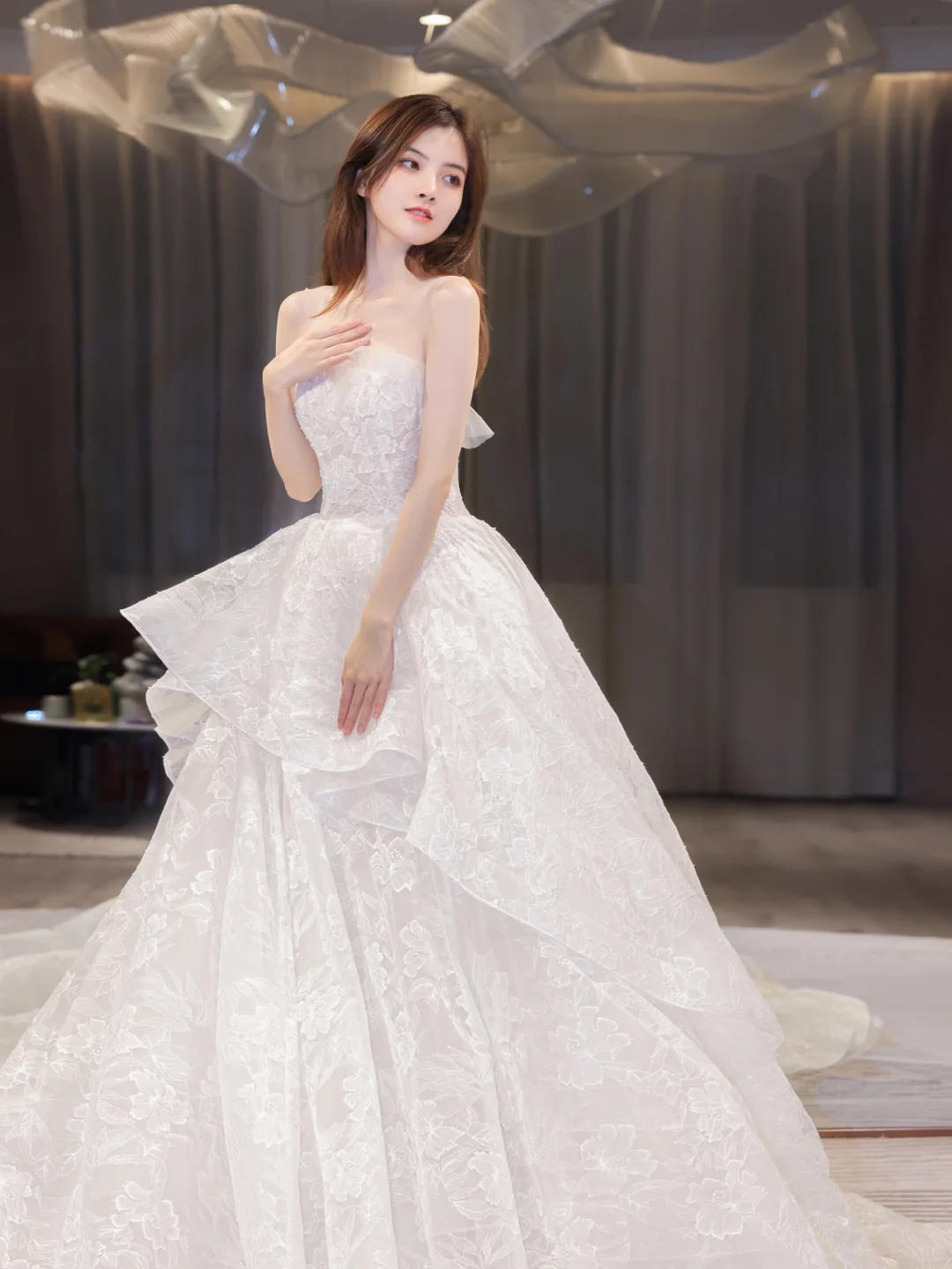 Robe de mariée longue bustier en dentelle, robe de bal de rêve, C4210