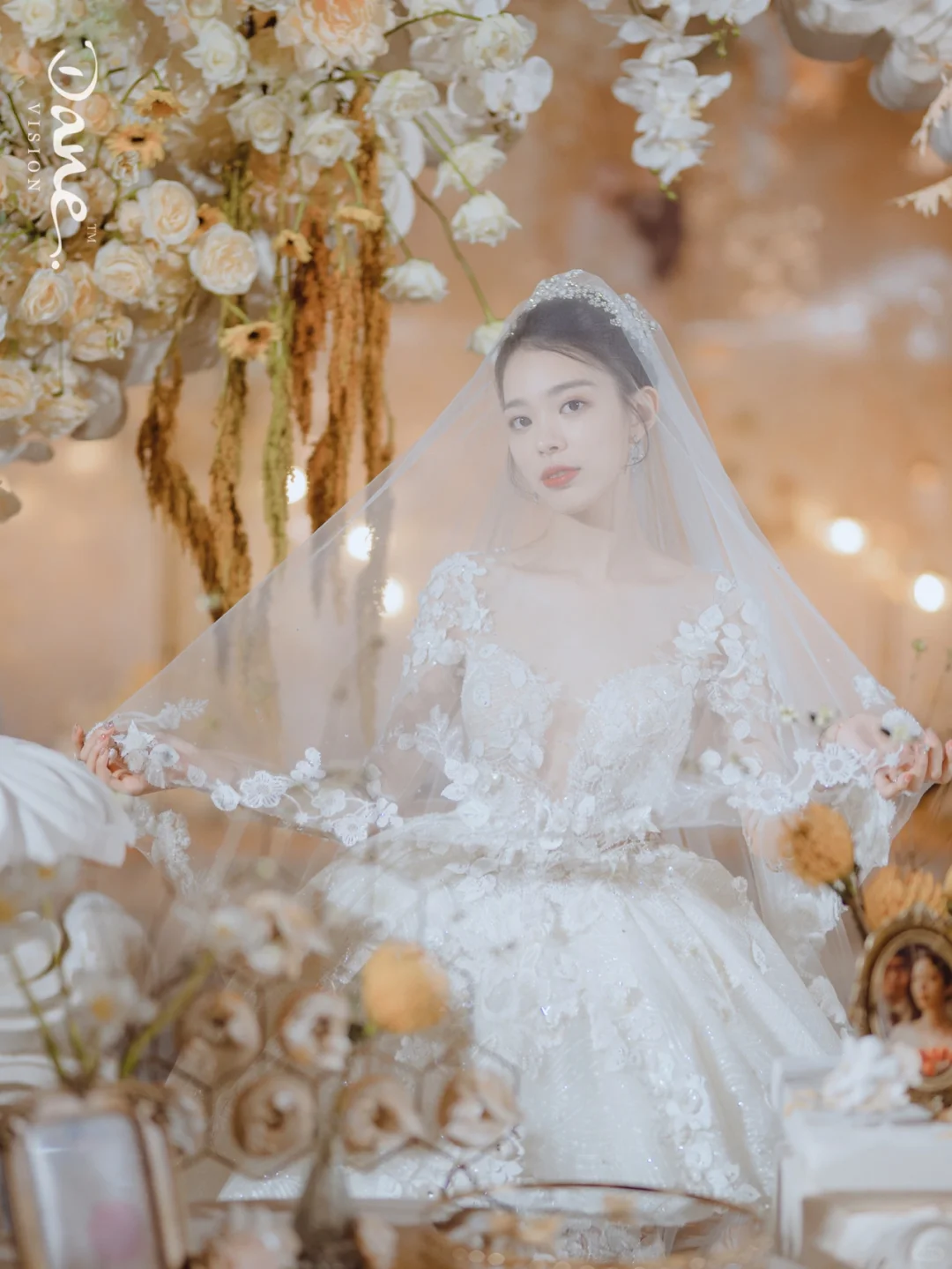 Robe de mariée longue en tulle, manches longues et voile, jolie robe de bal, C4213