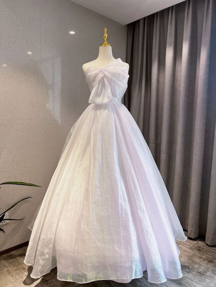 Elegant Ball Gown Strapless Chiffon Long Wedding Dresses C4251