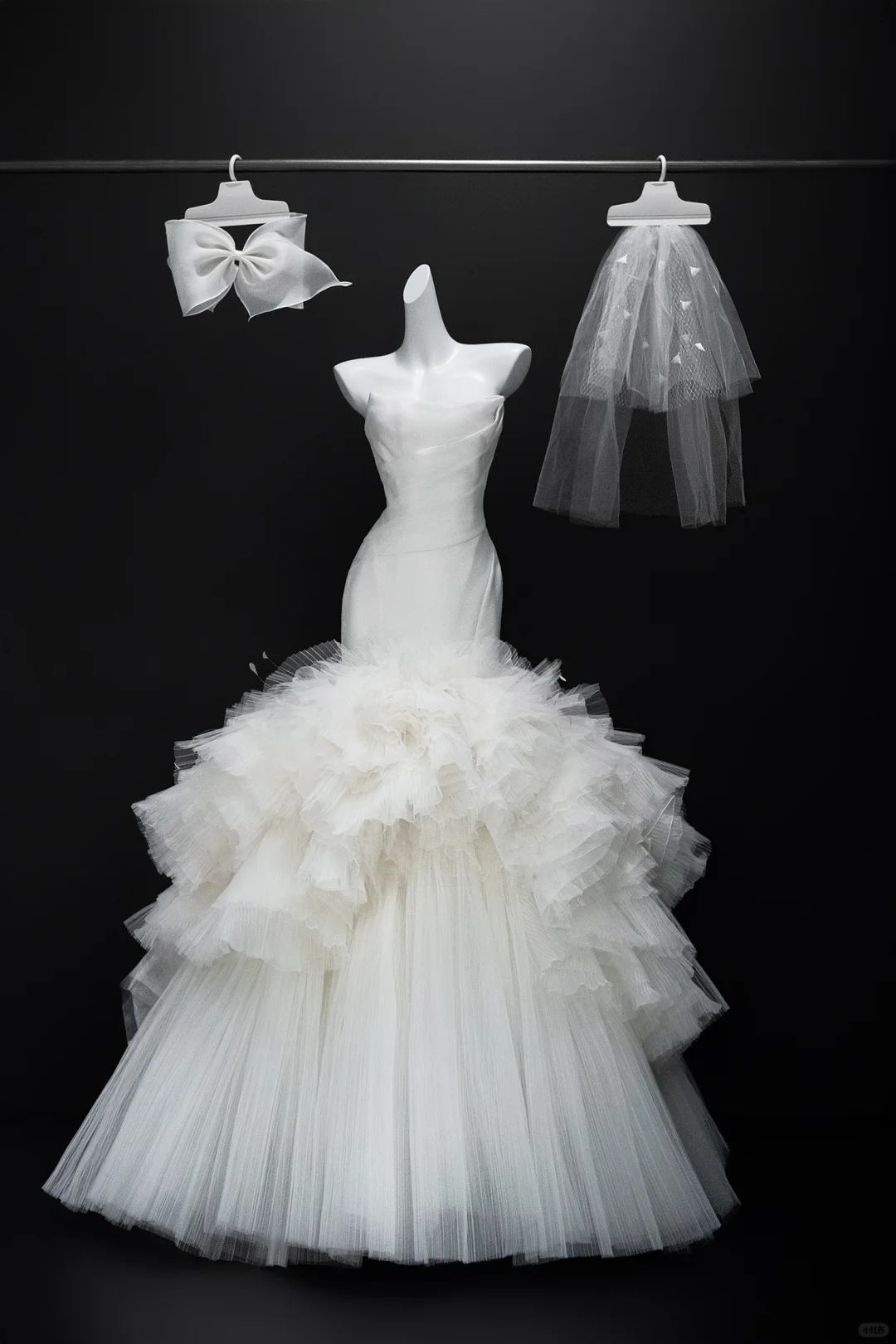Robe de mariée longue en satin et tulle, élégante et bustier style sirène, avec voile, C4282