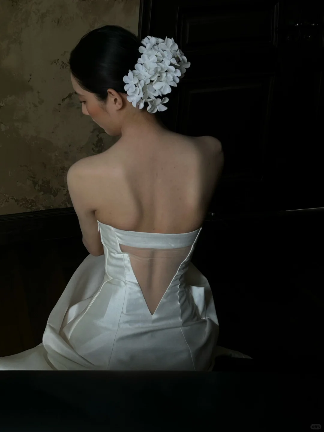 Robe de mariée longue en satin, simple et sans bretelles, style sirène, C4320