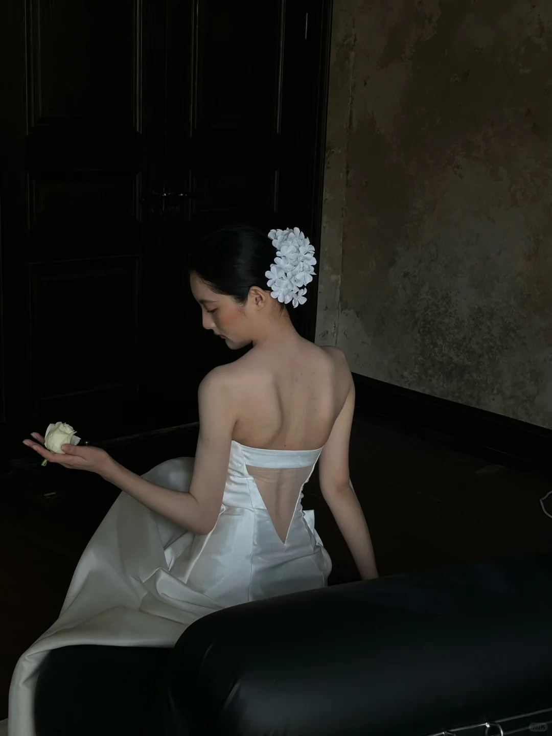 Robe de mariée longue en satin, simple et sans bretelles, style sirène, C4320