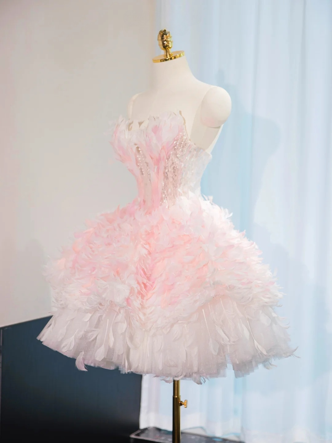 Sweet Ball Gown Strapless Satin Tulle Short Homecoming Dress 16th Birthday Outfits C4449