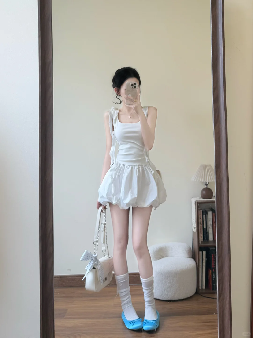 Cute White A Line Square Satin Short Homecoming Dress 18th Birthday Outfits C4458