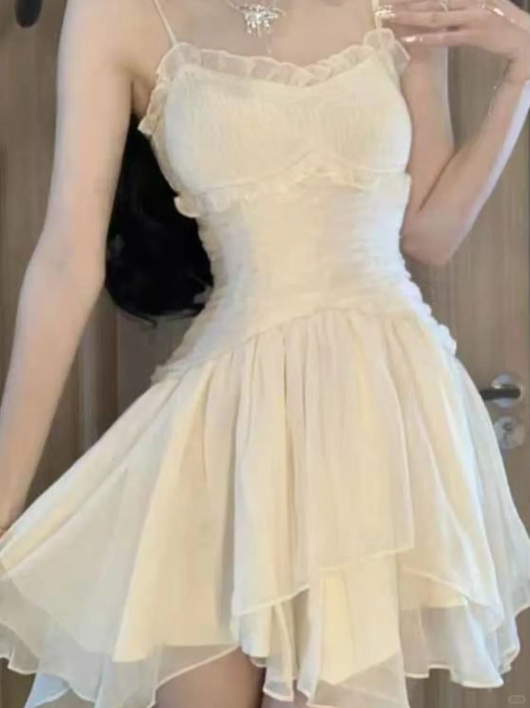Cute A Line Spaghetti Straps Chiffon Short Homecoming Dress 16th Birthday Outfits C4507