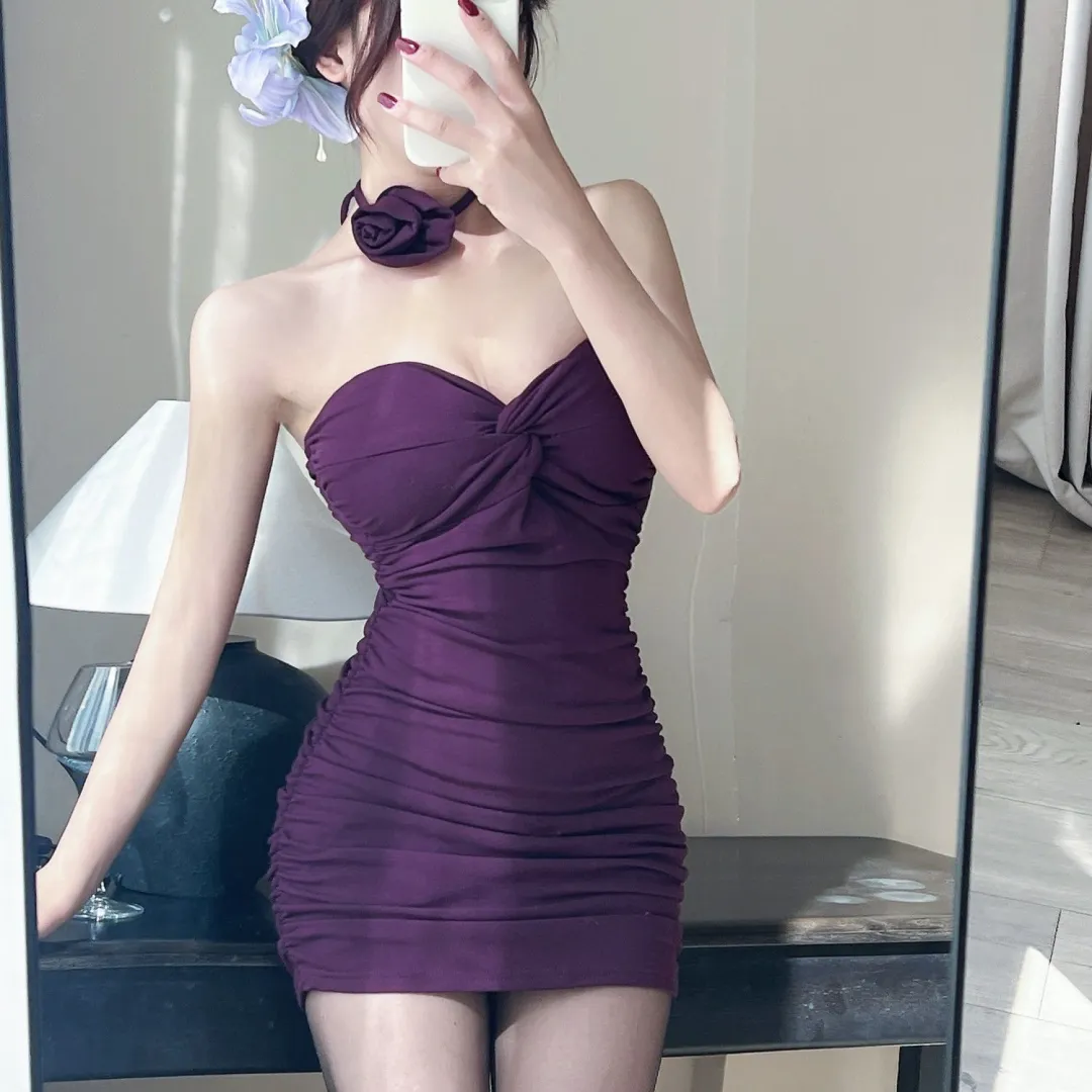 Sexy Mermaid Sweetheart Purple Satin Short Homecoming Dress 16th Birthday Outfits C4519
