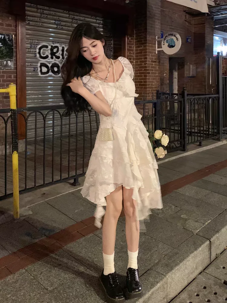 Sweet 17th A Line Satin Ruffles With Short Sleeves Short Homecoming Dress Birthday Outfits C4544