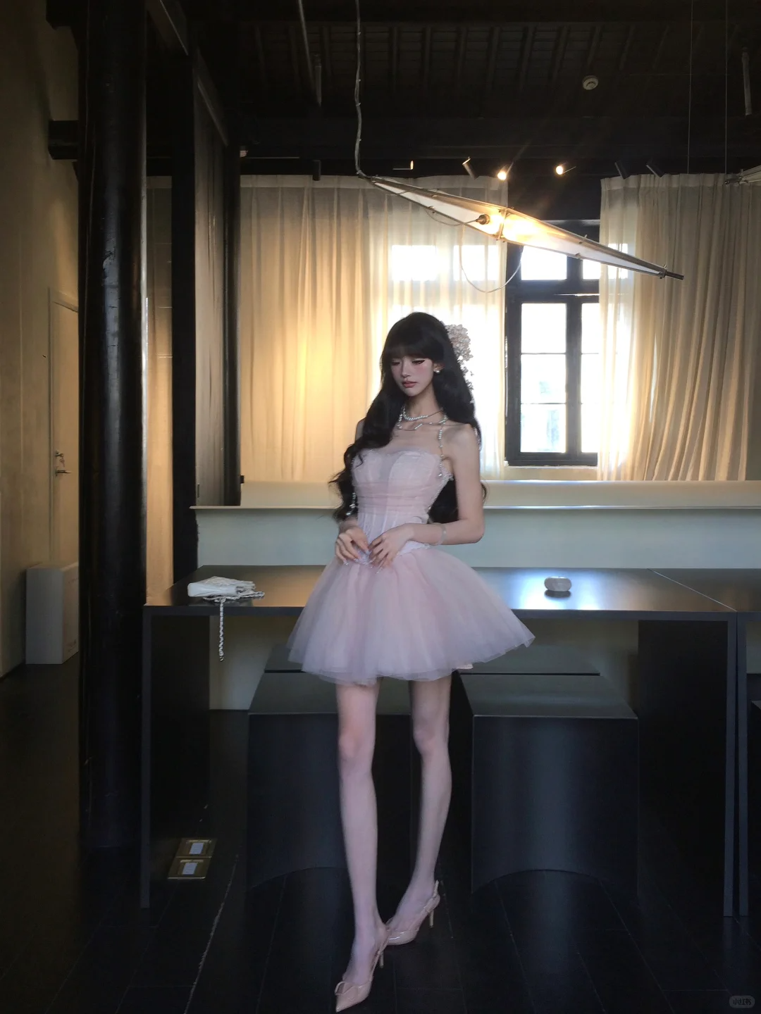Princess 18th Pink Ball Gown Strapless Tulle Short Homecoming Dress Birthday Outfits C4570
