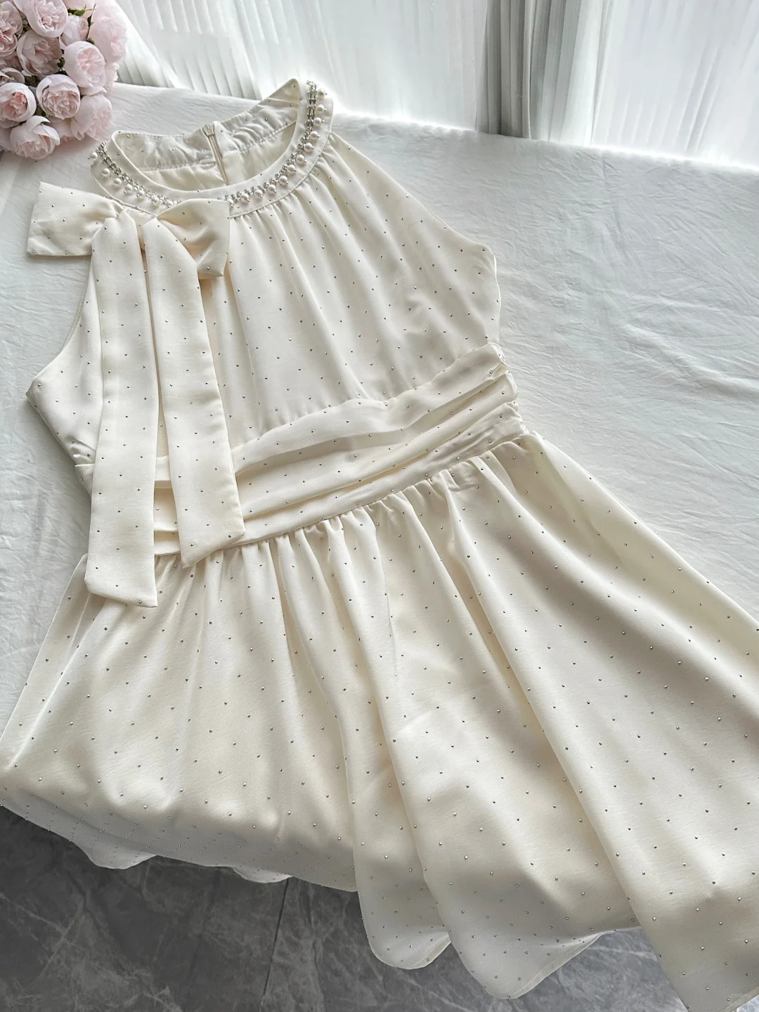 Pretty 19th A Line Halter Satin Beads Short Homecoming Dress Birthday Outfits C4585