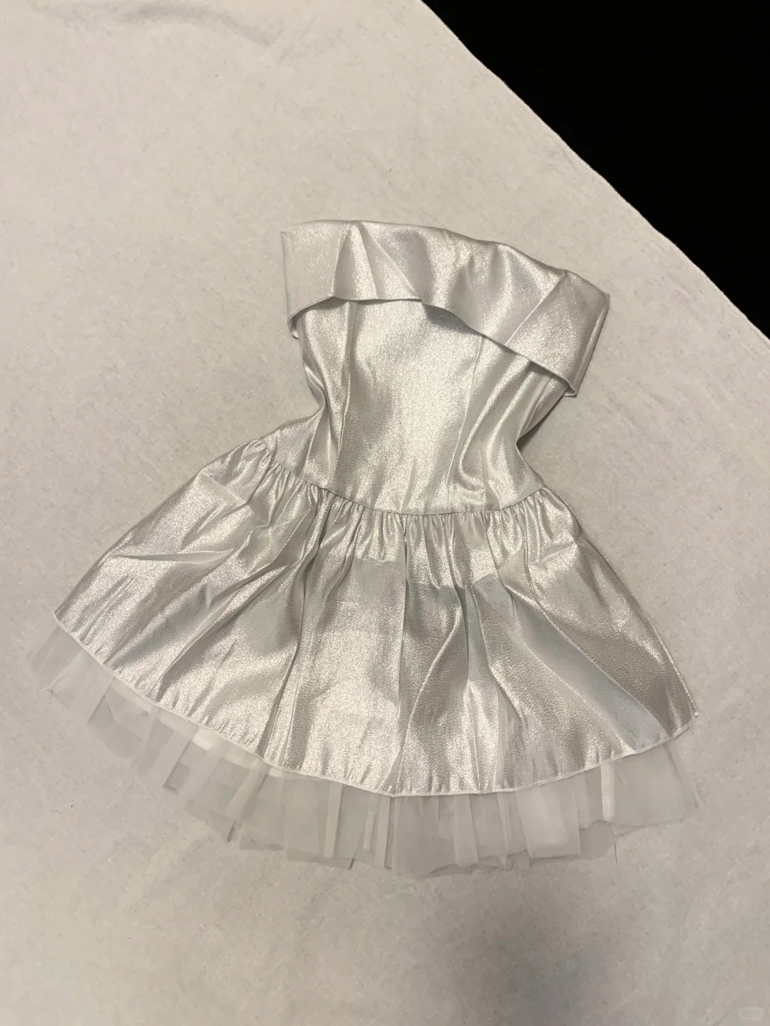 Pretty A Line Strapless Satin Tulle Short Homecoming Dress 16th Birthday Outfits C4632