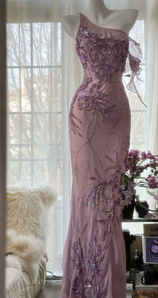 Robe de bal longue en mousseline de soie à paillettes, asymétrique, style sirène, C4654