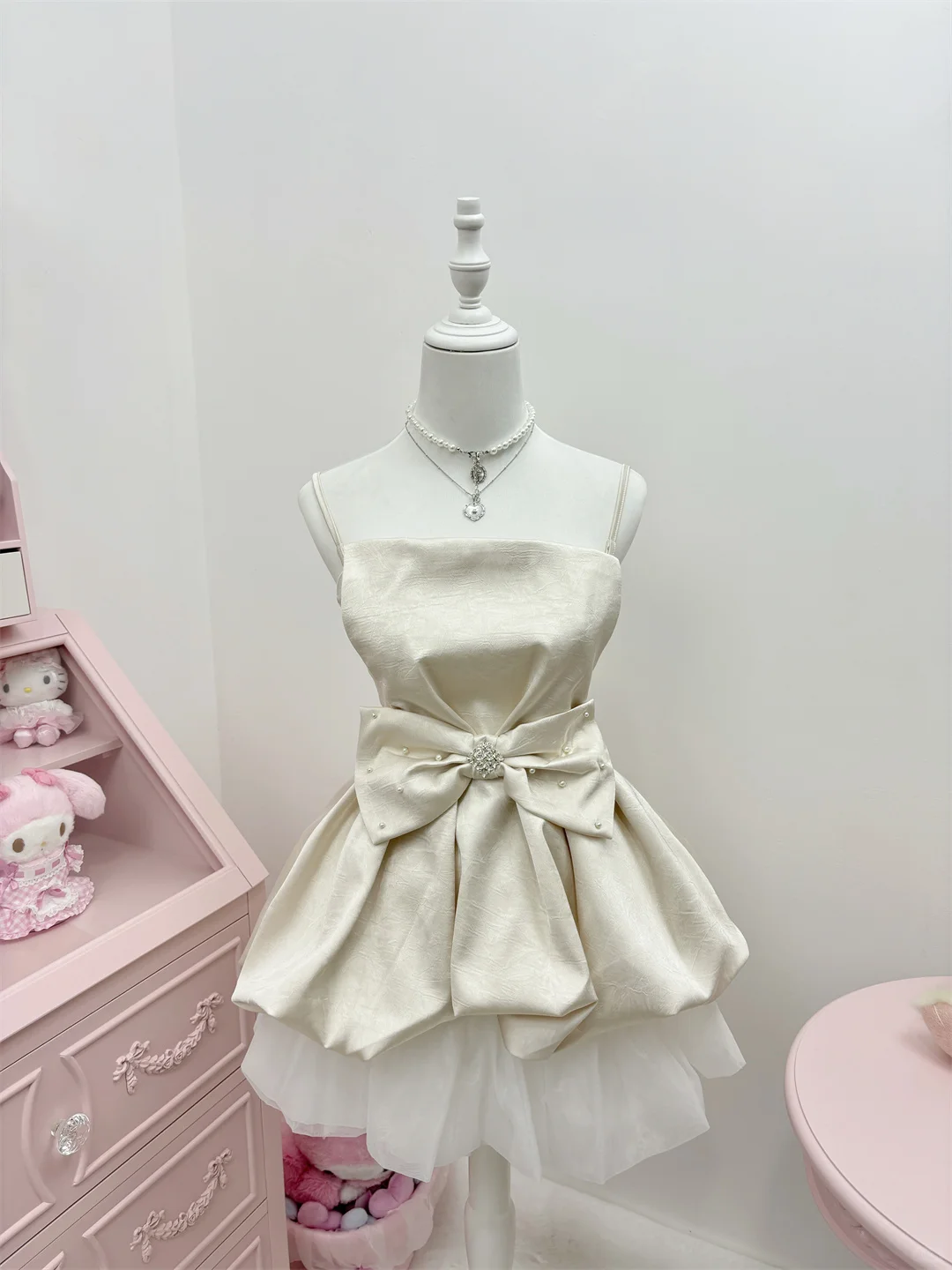 Robe de soirée courte en satin et tulle à bretelles spaghetti, coupe trapèze, tenue pour 15e anniversaire, C4664