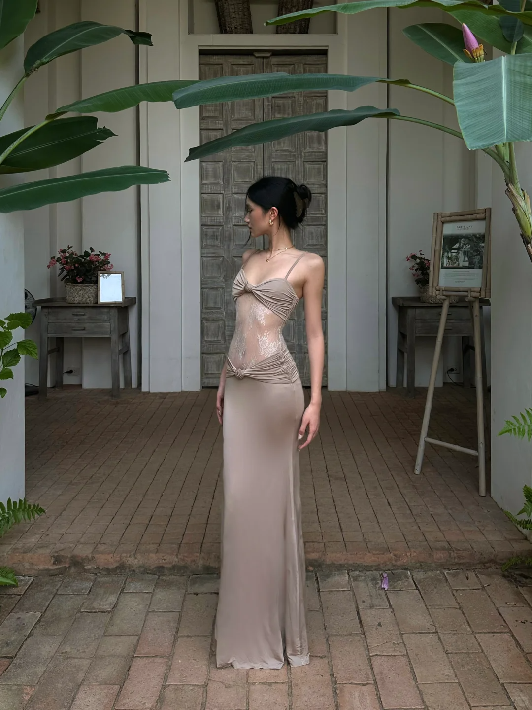 Robe de bal longue plissée en satin et dentelle, sexy, moulante, style sirène, bretelles spaghetti, C4731