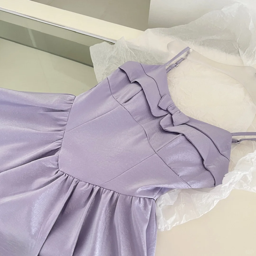 Pretty A Line Spaghetti Straps Lilac Satin Short Homecoming Dress 17th Birthday Outfits C4742